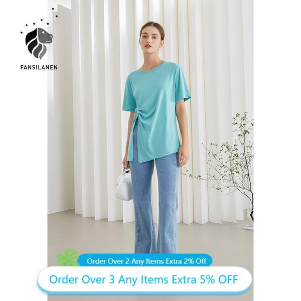 women's t-shirt fansilanen office lady short-sleeved split blue female summer 2021 loose thin section simple niche chic for women, White
women's t-shirt fansilanen office lady short-sleeved split blue female summer 2021 loose thin section simple niche chic for women, White