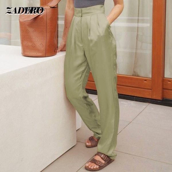women's pants & capris casual suit women 2021 summer satin green high waist trousers straight female bottoms elegant office lady, Black;white
women's pants & capris casual suit women 2021 summer satin green high waist trousers straight female bottoms elegant office lady, Black;white