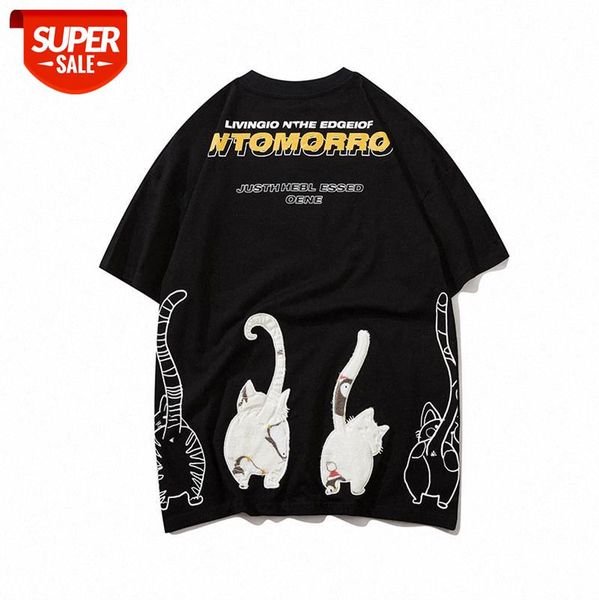 high street simple print t-shirt couple style loose cat cute pet short-sleeved tee male #qg65, White;black
high street simple print t-shirt couple style loose cat cute pet short-sleeved tee male #qg65, White;black