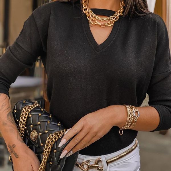 women's t-shirt shirts t-shirts casual solid harajuku fashion black chiffon t shirt v-neck long-sleeve loose, White
women's t-shirt shirts t-shirts casual solid harajuku fashion black chiffon t shirt v-neck long-sleeve loose, White