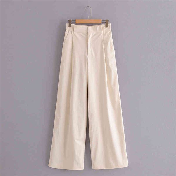 capris Solid color front casual zipper leg wide pants ladies high white beige waist, Black;white
capris Solid color front casual zipper leg wide pants ladies high white beige waist, Black;white