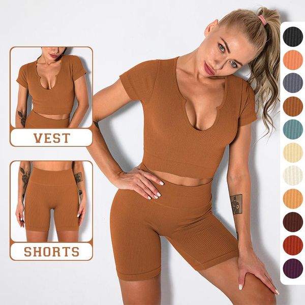 women's tracksuits ribbed casual sets for women v neck shirts shorts two pieces summer brown solid colors streewear female fitness outf, Gray
women's tracksuits ribbed casual sets for women v neck shirts shorts two pieces summer brown solid colors streewear female fitness outf, Gray