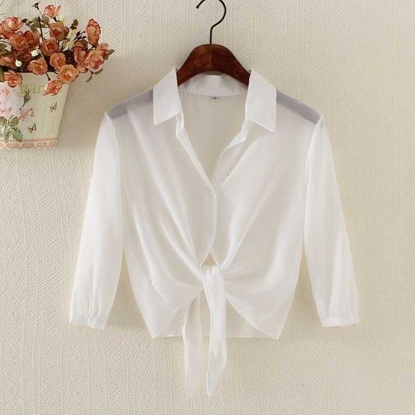 women's knits & tees women summer thin cardigan sun protection clothing lace-up tie front blouse shirt beach wear short chiff lt54, White
women's knits & tees women summer thin cardigan sun protection clothing lace-up tie front blouse shirt beach wear short chiff lt54, White