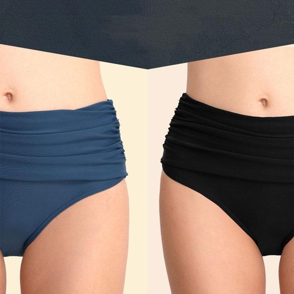 women's bikini pleated high waisted elastic swimming pants conservative beach triangle trunks two-piece suits
women's bikini pleated high waisted elastic swimming pants conservative beach triangle trunks two-piece suits