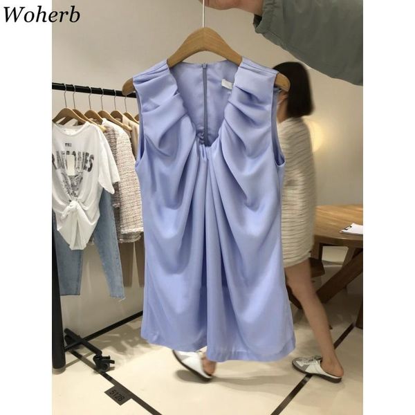 women's blouses & shirts woherb elegant women blouse sleeveless o neck chic korean lady shirt pleated blusas fashion spring summer, White
women's blouses & shirts woherb elegant women blouse sleeveless o neck chic korean lady shirt pleated blusas fashion spring summer, White