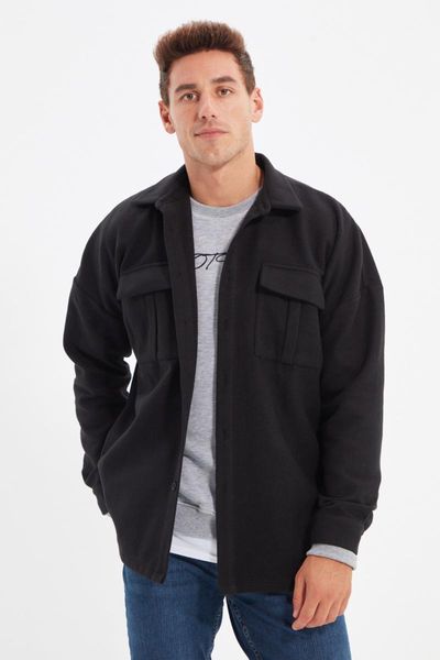 men's jackets trendyol men oversize shirt collar double flap pockets overshirt jacket tmnaw22ce0037, Black;brown
men's jackets trendyol men oversize shirt collar double flap pockets overshirt jacket tmnaw22ce0037, Black;brown