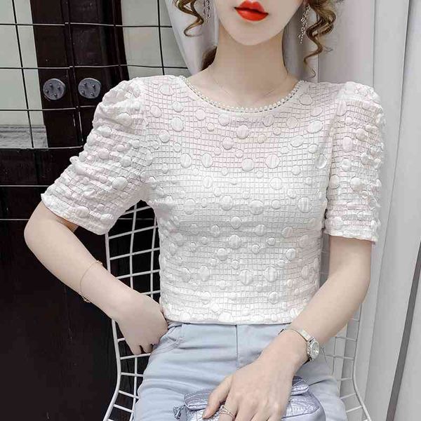 lace short-sleeved open back bow white chiffon shirt women's summer design sense niche round neck short 210706
lace short-sleeved open back bow white chiffon shirt women's summer design sense niche round neck short 210706