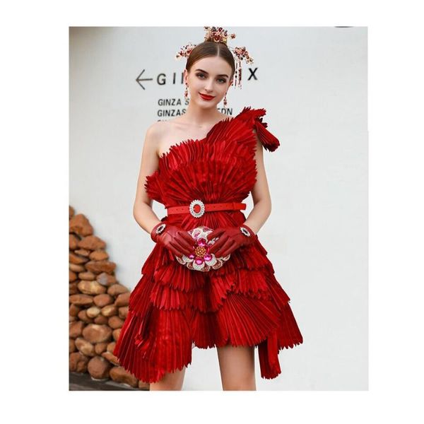 party dresses red elegant short prom one shoulder pleated ruffles fashion dress women cocktail gowns plus size custom made, White;black
party dresses red elegant short prom one shoulder pleated ruffles fashion dress women cocktail gowns plus size custom made, White;black