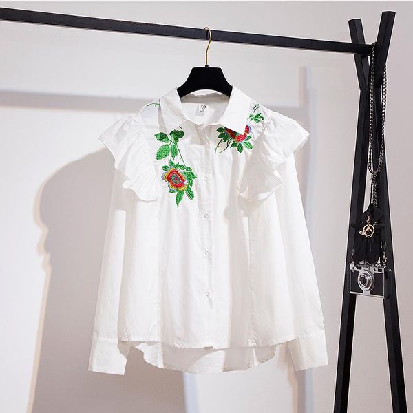 luxury embroidery floral ruffles shirts women's 2021 autumn turn down collar long sleeves shirt ladies blouses a3826 &, White
luxury embroidery floral ruffles shirts women's 2021 autumn turn down collar long sleeves shirt ladies blouses a3826 &, White