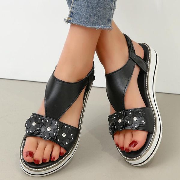 sandals flat platform women's 2021 summer shoes soft leather buckle open toe gladiator wedges women, Black
sandals flat platform women's 2021 summer shoes soft leather buckle open toe gladiator wedges women, Black