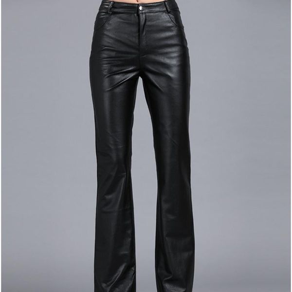 women's pants & capris genuine leather autumn sheepskin mid waist casual 2021 womens soft women flare trousers, Black;white
women's pants & capris genuine leather autumn sheepskin mid waist casual 2021 womens soft women flare trousers, Black;white
