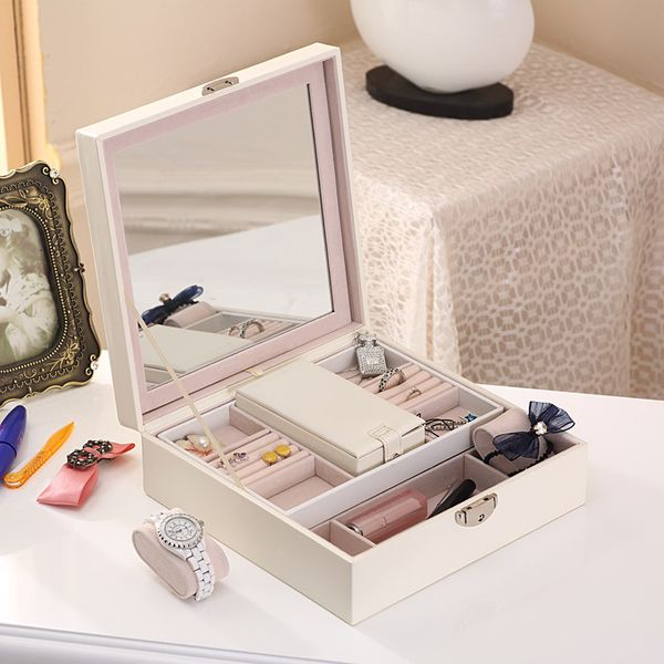 new style fashion semi-automatic high-grade leather jewelry box jewelry casket princess style jewelry case multilayer, Black;white
new style fashion semi-automatic high-grade leather jewelry box jewelry casket princess style jewelry case multilayer, Black;white