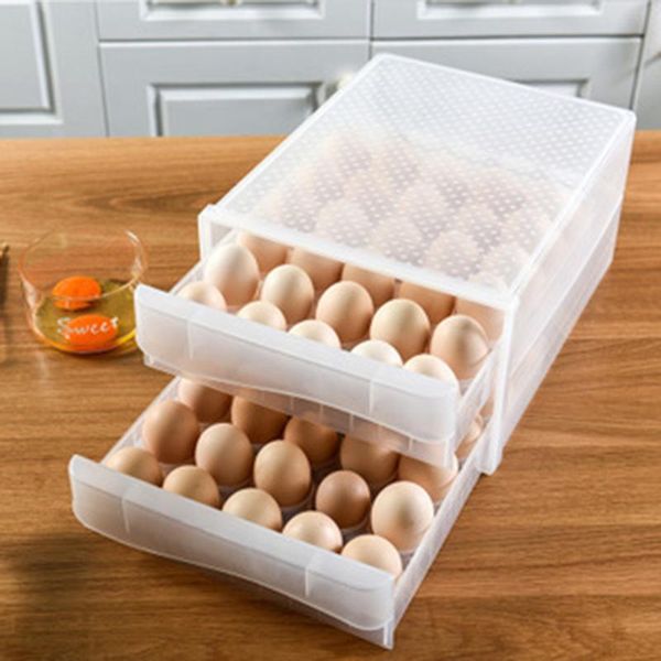 storage bottles & jars plastic transparent dumpling box double layer egg tray household drawer-type refrigerator
storage bottles & jars plastic transparent dumpling box double layer egg tray household drawer-type refrigerator