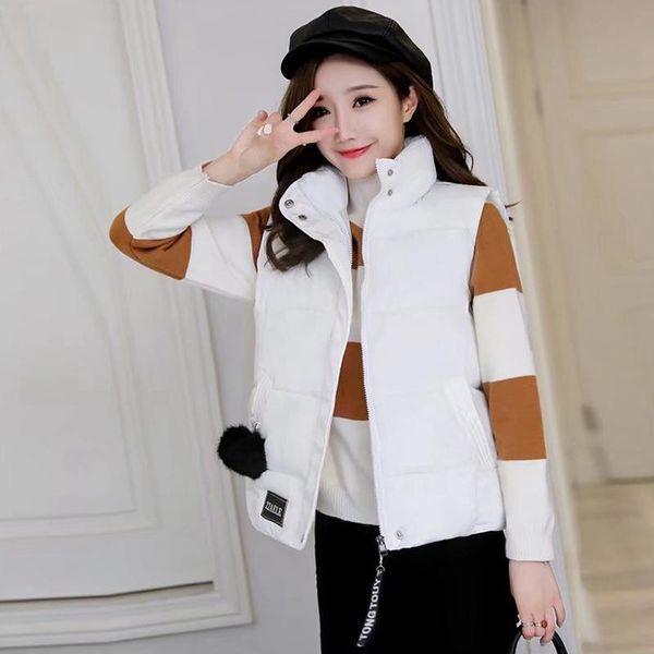 women's vests cotton padded autumn women winter vest solid color short stand sleeveless zipper waistcoat colete female, Black;white
women's vests cotton padded autumn women winter vest solid color short stand sleeveless zipper waistcoat colete female, Black;white