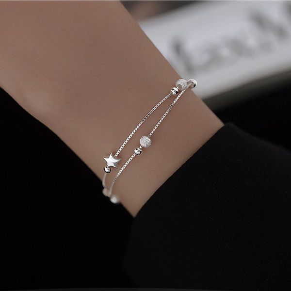link, chain star bracelet female summer 2021 simple forest ie silver color jewelry, Black
link, chain star bracelet female summer 2021 simple forest ie silver color jewelry, Black