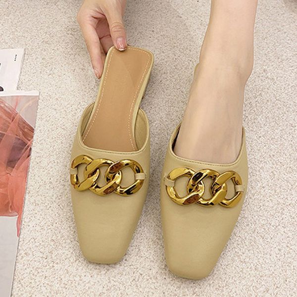 factory_store01 2022 new open toe slippers women's slippers outdoor flat muller female fashion sandals fashion women chain leather shoe, Black
factory_store01 2022 new open toe slippers women's slippers outdoor flat muller female fashion sandals fashion women chain leather shoe, Black