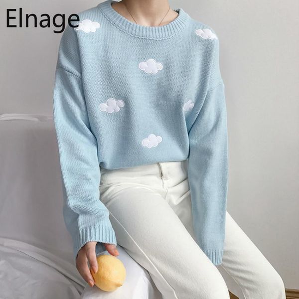 women's kawaii vintage college loose blue clouds sweater pink female korean punk thick harajuku clothing for women sweaters, White;black
women's kawaii vintage college loose blue clouds sweater pink female korean punk thick harajuku clothing for women sweaters, White;black