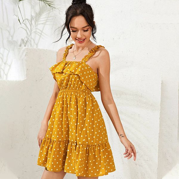 dresses summer vacation style ladies sleeveless spaghetti strap dot short women 2021 new ruffles slash neck above knee mini, Black;gray
dresses summer vacation style ladies sleeveless spaghetti strap dot short women 2021 new ruffles slash neck above knee mini, Black;gray