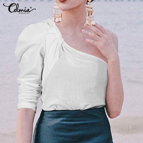 women's blouses & shirts celmia summer solid work vintage shirt fashion off shoulder long sleeve blouse casual loose party tunic femini, White
women's blouses & shirts celmia summer solid work vintage shirt fashion off shoulder long sleeve blouse casual loose party tunic femini, White