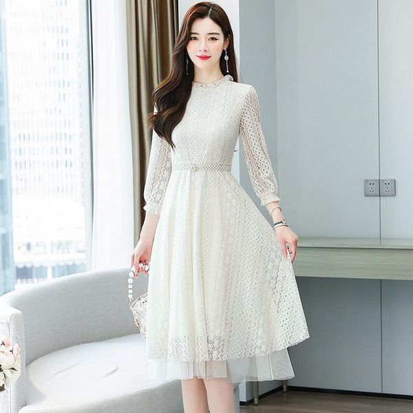 casual dresses chiffon loose plus size women's mid-length dress fashion long sleeve lace stitching o-neck summer houthion, Black;gray
casual dresses chiffon loose plus size women's mid-length dress fashion long sleeve lace stitching o-neck summer houthion, Black;gray