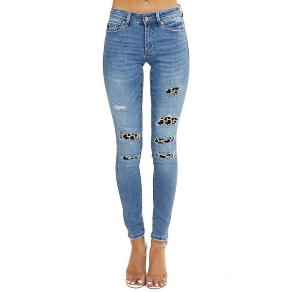 women's jeans summer women solid denim pants leopard hole sticking elastic high waist slim pencil plus size trousers, Blue
women's jeans summer women solid denim pants leopard hole sticking elastic high waist slim pencil plus size trousers, Blue