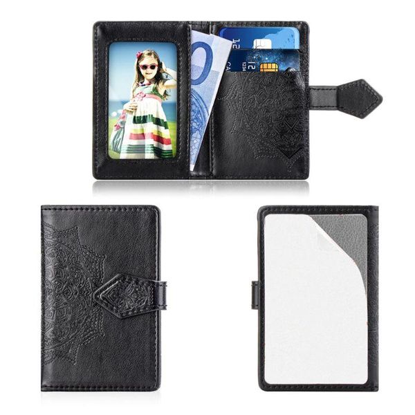 card holders fashion embossed flower adhesive pouch case pocket sticker phone stand holder wallet travel for men, Brown;gray
card holders fashion embossed flower adhesive pouch case pocket sticker phone stand holder wallet travel for men, Brown;gray