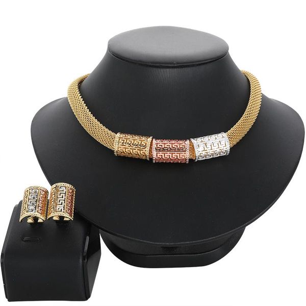 earrings & necklace 24k gold dubai jewelry sets for women wedding flower ltaly plated 3 color, Silver
earrings & necklace 24k gold dubai jewelry sets for women wedding flower ltaly plated 3 color, Silver