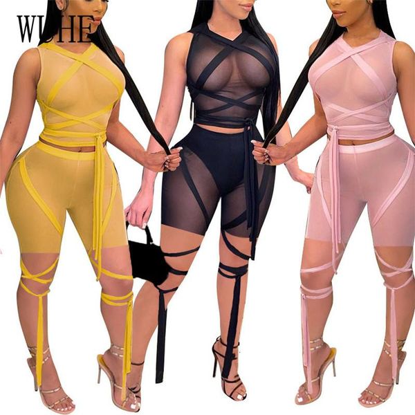women's tracksuits yeya patchwork mesh 2 suits see through bandage lace up o neck sleeveless tanks and short pants nightclub party outf, Gray
women's tracksuits yeya patchwork mesh 2 suits see through bandage lace up o neck sleeveless tanks and short pants nightclub party outf, Gray