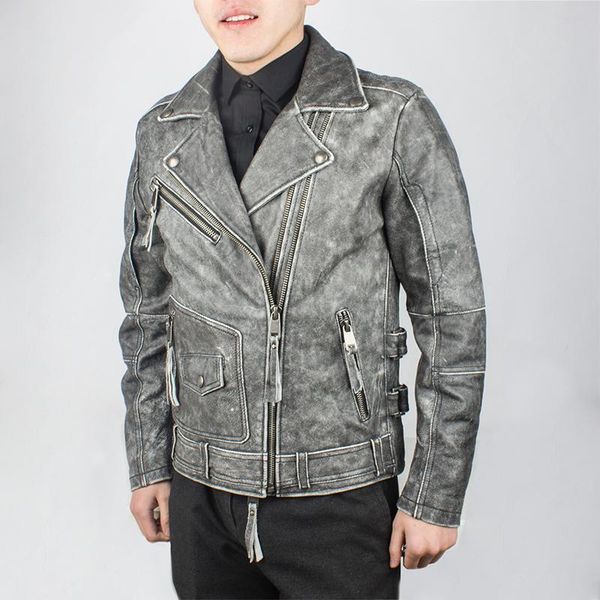 men's leather & faux 2021 vintage grey men motorcycle jacket large size xxxxxl genuine cowhide autumn american slim fit biker's co, Black
men's leather & faux 2021 vintage grey men motorcycle jacket large size xxxxxl genuine cowhide autumn american slim fit biker's co, Black