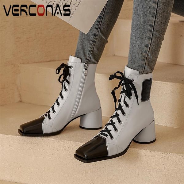 boots verconas office lady casual ankle for women genuine leather high heels shoes woman cross-tied mixed colors basic, Black
boots verconas office lady casual ankle for women genuine leather high heels shoes woman cross-tied mixed colors basic, Black