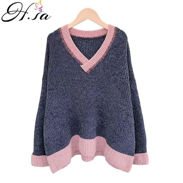 women's sweaters h.sa 2021 sweater women pullovers v neck flare sleeve pull jumpers oversized chic christmas roupas feminina, White;black 
women's sweaters h.sa 2021 sweater women pullovers v neck flare sleeve pull jumpers oversized chic christmas roupas feminina, White;black