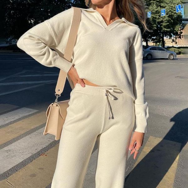 gym clothing women's solid turn down neck knitted sets women 2021 autumn winter casual two pieces sweater and pants loose outfits track, White;black
gym clothing women's solid turn down neck knitted sets women 2021 autumn winter casual two pieces sweater and pants loose outfits track, White;black