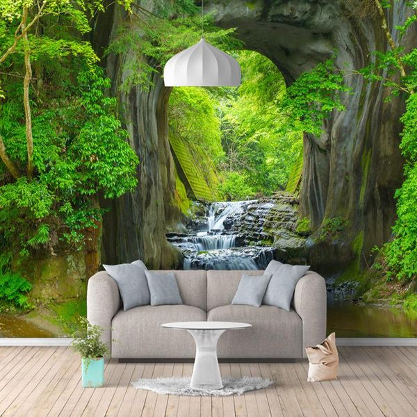 wallpapers custom for walls 3d stereo green forest stream landscape po wallpaper living room tv sofa backdrop wall cloth 
wallpapers custom for walls 3d stereo green forest stream landscape po wallpaper living room tv sofa backdrop wall cloth