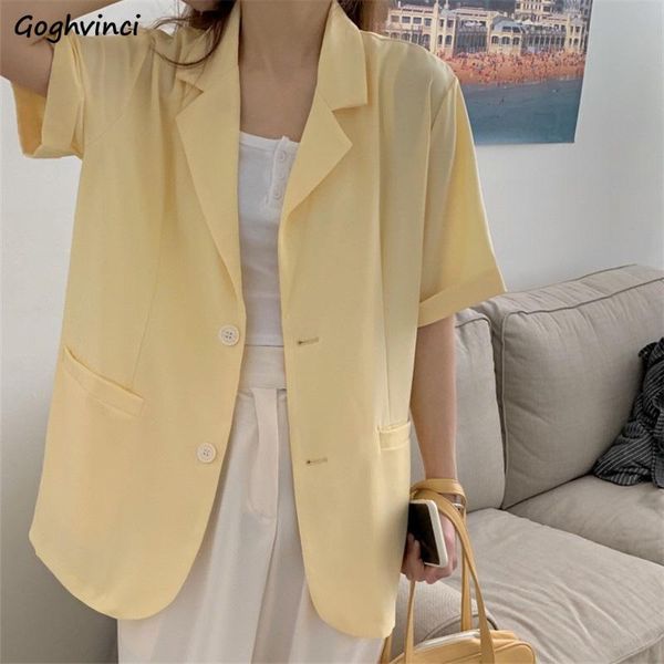 women's suits & blazers summer thin short sleeve solid women notched temperament office lady leisure all-match single breasted outwear, White;black
women's suits & blazers summer thin short sleeve solid women notched temperament office lady leisure all-match single breasted outwear, White;black