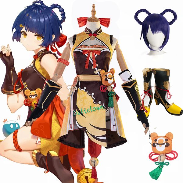 anime costumes game genshin impact xiangling cosplay costume shoes wig anime women dress halloween party outfit uniform xiang ling costume, Black
anime costumes game genshin impact xiangling cosplay costume shoes wig anime women dress halloween party outfit uniform xiang ling costume, Black