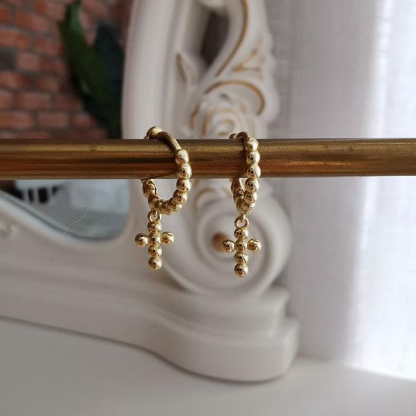 hoop & huggie vsnow minimalist round bead cross earring for women girls delicate gold color vintage metallic jewelry pendientes, Golden;silver
hoop & huggie vsnow minimalist round bead cross earring for women girls delicate gold color vintage metallic jewelry pendientes, Golden;silver