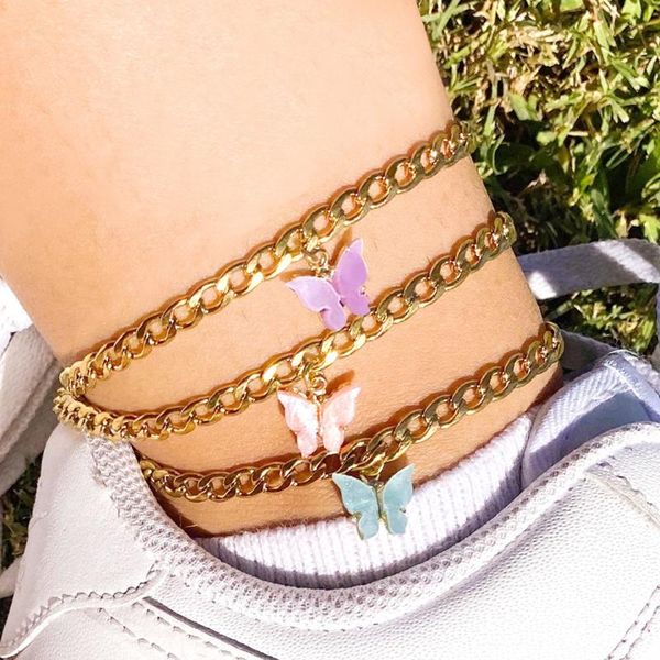 anklets 3pcs/set sweet butterfly pendant anklet alloy fashion ankle bracelet beach foot chain for women girls jewelry accessories, Red;blue
anklets 3pcs/set sweet butterfly pendant anklet alloy fashion ankle bracelet beach foot chain for women girls jewelry accessories, Red;blue