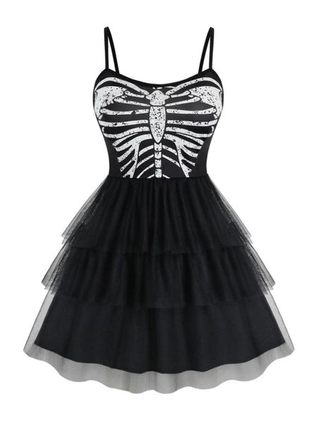 casual dresses rosegal plus size halloween skeleton pattern layered tulle dress women gothic black vestidos sleeveless cami, Black;gray
casual dresses rosegal plus size halloween skeleton pattern layered tulle dress women gothic black vestidos sleeveless cami, Black;gray