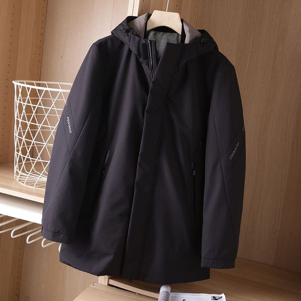 winter duck down thickened warm and cold proof et men's medium long baseball collar hooded 1181, Black
winter duck down thickened warm and cold proof et men's medium long baseball collar hooded 1181, Black