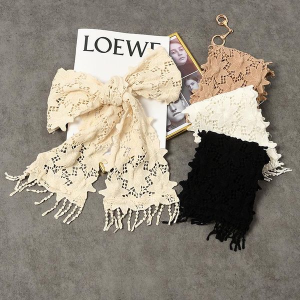 scarves black white solid color lace hollow out 140cm long scarf cotton tassel spring and autumn decorate shawls women, Blue;gray
scarves black white solid color lace hollow out 140cm long scarf cotton tassel spring and autumn decorate shawls women, Blue;gray