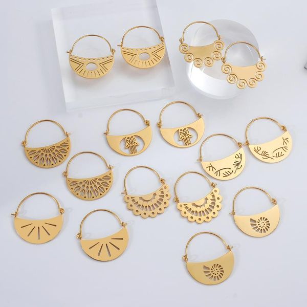hoop & huggie lifefontier multiple gold color stainless steel earrings for women hollow carving geometric sector hanging jewelry, Golden;silver
hoop & huggie lifefontier multiple gold color stainless steel earrings for women hollow carving geometric sector hanging jewelry, Golden;silver