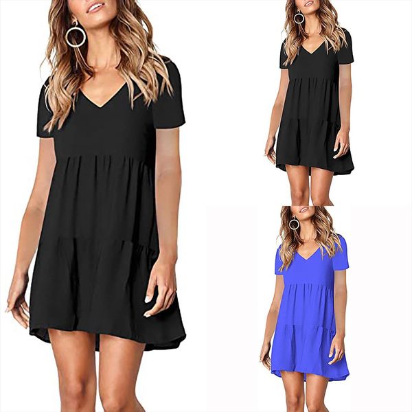 plus size fashion solid color womens dress v neck sleeveless casual swing loose, Black;gray
plus size fashion solid color womens dress v neck sleeveless casual swing loose, Black;gray