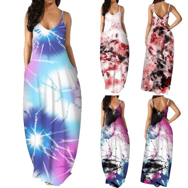 fashion sleeveless long dress 2021 casual beach women summer lady v neck tie-dye printed dresses elegant women's swimwear, White;black
fashion sleeveless long dress 2021 casual beach women summer lady v neck tie-dye printed dresses elegant women's swimwear, White;black