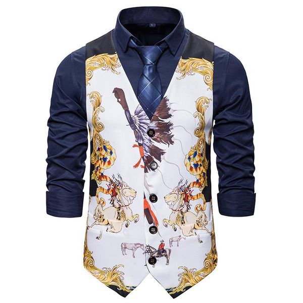casual fashion men's 3d european size horse printed single-breasted vest suit wedding mj182 vests, Black;white
casual fashion men's 3d european size horse printed single-breasted vest suit wedding mj182 vests, Black;white