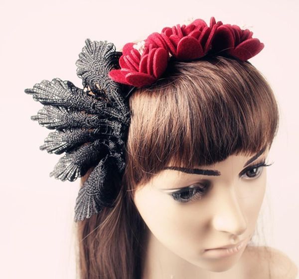 cosplay party hair accessories rose with black lace hairbands wedding fascinator headpiece beauty bridal hairstyle
cosplay party hair accessories rose with black lace hairbands wedding fascinator headpiece beauty bridal hairstyle