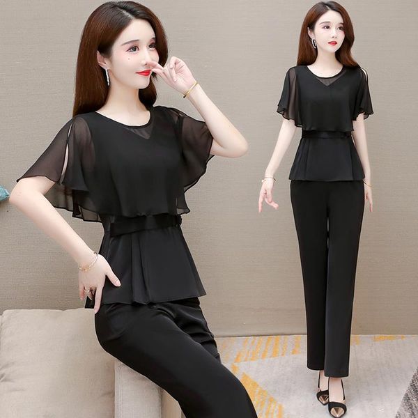 plus size tracksuits women clothing two piece set blcak women's summer suit ensemble femme deux pieces 2 and pants, Black
plus size tracksuits women clothing two piece set blcak women's summer suit ensemble femme deux pieces 2 and pants, Black