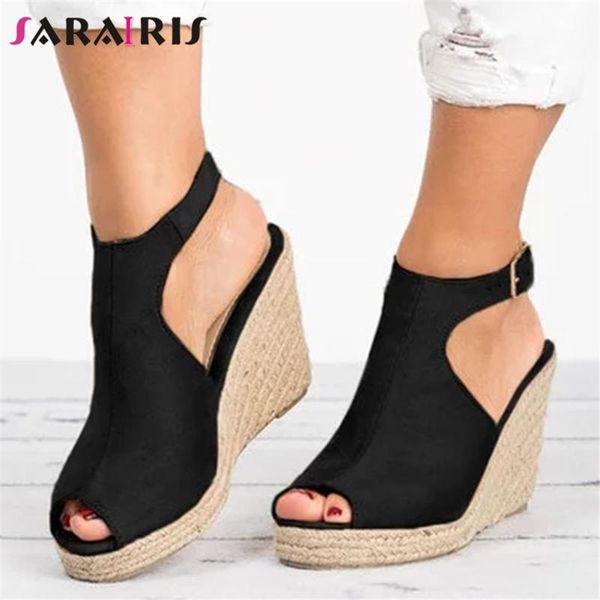 dress shoes sarairis fashion high wedges sandals women summer platform ladies ins elegant peep toe, Black
dress shoes sarairis fashion high wedges sandals women summer platform ladies ins elegant peep toe, Black