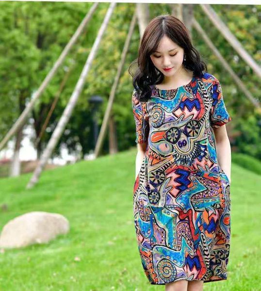 casual dresses blue ice silk short sleeve loose floral plus size midi high-waist summer light thin women's clothing dycon 2021, Black;gray
casual dresses blue ice silk short sleeve loose floral plus size midi high-waist summer light thin women's clothing dycon 2021, Black;gray