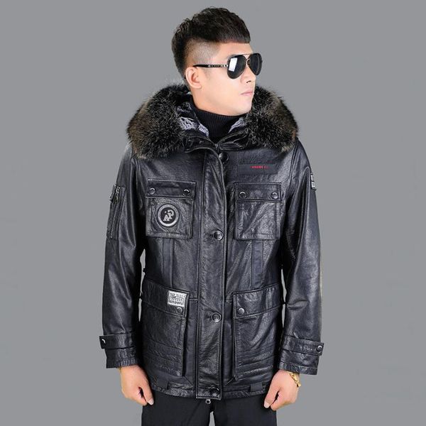 men's leather & faux 2021 first layer oil wax cow full version rex liner winter real fur hooded genuine coat, Black
men's leather & faux 2021 first layer oil wax cow full version rex liner winter real fur hooded genuine coat, Black