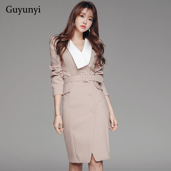 High Waist Office Lady Dress 2021 Autumn Winter White Stitching Notched Neck Includes Decorative Belt Elegant Profession Dress, Cx2401
High Waist Office Lady Dress 2021 Autumn Winter White Stitching Notched Neck Includes Decorative Belt Elegant Profession Dress, Cx2401